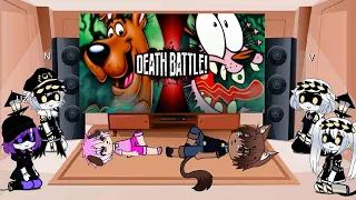 Murders Drones Character React To Scooby doo Vs Courage Death Battles (by Death Battle) | Gacha R