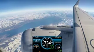 Landing in Frankfurt. Speed and Altitude Recording. Airbus A320