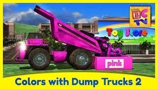 Learn Colors with Dump Trucks Part 2 | Educational Video for Kids by Brain Candy TV