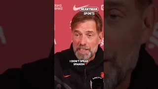 'Somebody told you I speak Spanish?!' 😂 Funny moment Jurgen Klopp is confused by a Spanish question