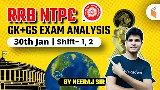 GK & GS Questions Asked in RRB NTPC 30th Jan 2021 Exam | GS Questions by Neeraj Jangid