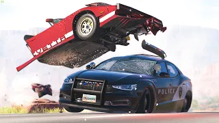 Police Takedown Fails & Car Chases #93 - BeamNG Drive | CRASHdriven