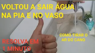 Como tirar ar da tubulação de agua