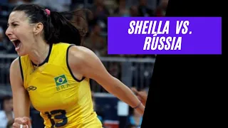 Atuação histórica de Sheilla contra a Rússia nas quartas de final das Olimpíadas de Londres