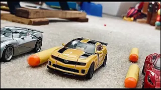 Transformers Stop Motion Dark of the Moon Highway Chase Scene