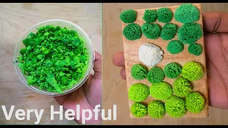 How to Make Moss | Two ways of Making Artificial Grass for Crafts