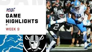 Lions vs. Raiders Week 9 Highlights | NFL 2019