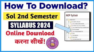 How to Download Sol Second Semester Syllabus Online 2024 II Sol 2nd Sem Syllabus 2024