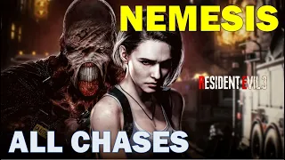 Resident Evil 3 Remake: All Nemesis Chase Scenes (RE3 Nemesis Chase Sequences & Cut Scenes)