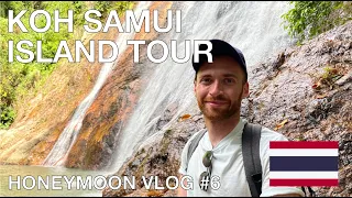 Koh Samui ISLAND TOUR and ELEPHANT SANCTUARY Ft. WATERFALL SWIMMING! - HONEYMOON VLOG #6