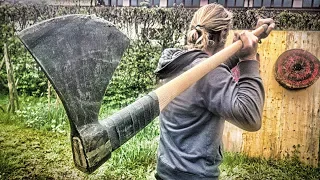 LONGEST Axe Thrown EVER (Viking Dane Axe)