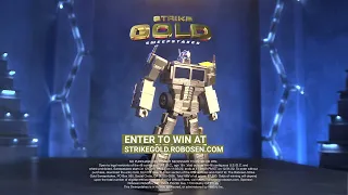 Robosen's STRIKE GOLD Sweepstakes!!  Enter for your chance to win a Gold painted Elite Optimus Prime