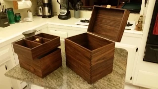 Secret Locking Compartment Walnut Man Box/ Jewelry Box