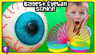 BIGGEST SLINKY EGG Compilation! Eyeball Egg + Thomas Train Fun HobbyKidsTV