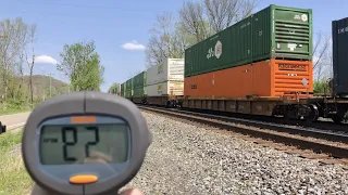 Lightning Fast Train, Fastest Train Radar Check!  See How Fast!  Hard Pulling Train On Tight Curve!