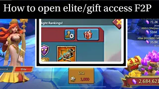 Lordsmobile: how to open elite labyrinth/gift access free of cost ??