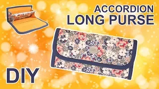 DIY Fabric long Wallet | 플라워 패턴의 지갑 만들기 | How to sew accordion purse wallet #sewingtimes