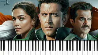 Vande Mataram song on piano | Tutorial | Fighter Anthem | Hrithik R |Deepika P | Anil K