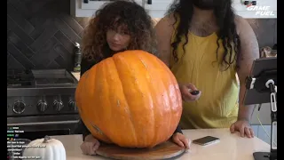 EsfandTV CARVING MASSIVE PUMPKINS w BONNIE then MADISON FIRST TIME PLAYTHROUGH (10/26/22)