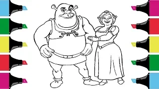 Shrek and Fiona Coloring Pages for Kids |Coloring book