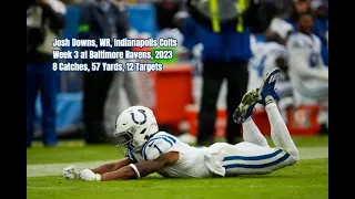 Josh Downs Week 3 Every Target and Catch Indianapolis Colts vs Baltimore Ravens NFL 2023