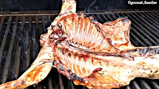 HOW TO PREPARE A RABBIT ON A SPIT. MANGALE. GRILLED SABER SMOKED. IN CREAM