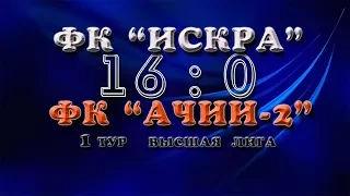 ФК "Искра"  (16 : 0)  ФК "АЧИИ-2"  (первый тайм)