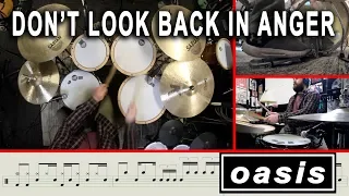 How To Play 'Don't Look Back In Anger' By Oasis Note For Note [Drums & Notation]