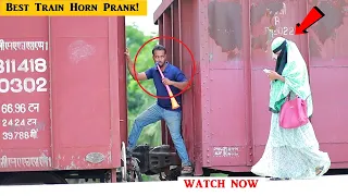 Train Horn Prank  | The Best Of Train Horn Prank | Loud Air Horn Prank ( Part 9 )