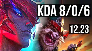 YONE vs KLED (TOP) | 8/0/6, Legendary, 300+ games | KR Master | 12.23