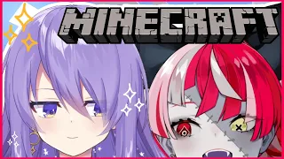 【MOONA COLLAB • MINECRAFT】 FIRST TIME IN SERVER! PLEASE GUIDE ME, MOONA-SIMPAI!【Hololive ID 2nd Gen】