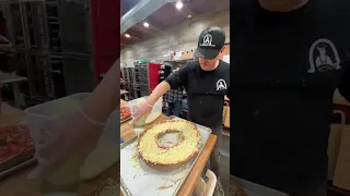The world’s largest pizza bagel.