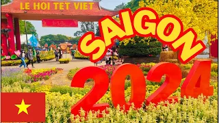 🎊🇻🇳 | vietnam walking tour | ho chi minh city | le hot tet viet 2024 | 4k