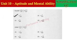 TNPSC| Group 1| Unit 10 - Aptitude| Simplification| Simplify (7 3/10) + (–10 7/21)| Answer -3  7/210