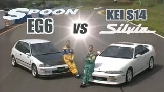 [ENG CC] FF vs FR - Spoon Civic EG6 B18C 190HP vs. Kei Office Silvia S14 300HP HV11