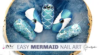 NAIL TUTORIAL | EASY MERMAID NAIL ART DESIGN | LIGHT ELEGANCE "ENCHANTED FOREST" | OVAL GEL NAILS