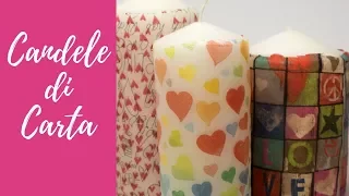Tutorial: Candele Decorate con Tovagliolo di Carta (ENG SUBS - DIY decorated candle with napkin)