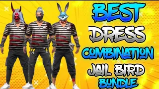 Top 15 dress combination for jail bird bundle free fire| best dress combination in free fire 2024