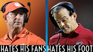 Dabo calls Clemson fans "bandwagons" and Shane Beamer laughs his way to another loss