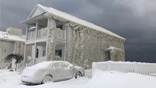 Homes, cars along Ontario lakes caked with thick layer of ice