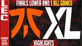 FNC vs XL Highlights ALL GAMES | LEC Summer 2023 Finals Lower RND 1 | Fnatic vs Excel Esports