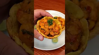 Mira que fácil es Hacer Tostones Rellenos sin Tostonera *Camarones al Ajillo*😋😱#viral #shorts