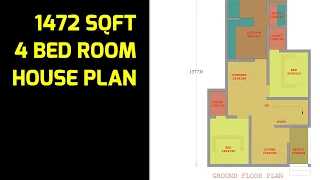 House Plan /4 bedrooms /1472 sqft