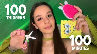 100 НАЙКРАЩИХ ТРИГЕРІВ ЗА 100 ХВИЛИН ☁️✨(нерозбірливий шепіт, тапінг, скретчінг, гроза, багс та ін.)