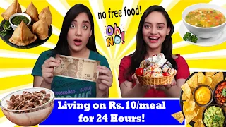 Living on Rs 10 for 24 HOURS Challenge | Rs10 per meal| *NO FREE FOOD* | Food Challenge | Life Shots