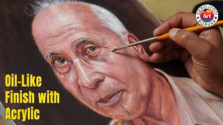 How to Paint an Oil-Like Portrait with ACRYLIC | Portrait of Uncle Tarun with Debojyoti Boruah