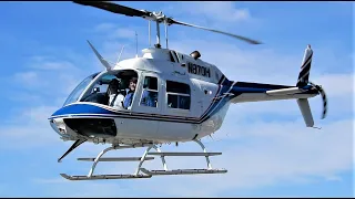 Bell 206 Start-Up, Takeoff, Land & On-Board Footage "Epic Sound" Turbine JetRanger Helicopter N870H