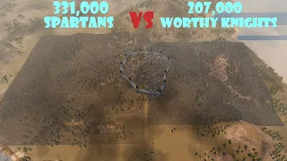 331,000 Spartans vs 207,000 Worthy Knights | Village Fight | Ultimate Epic Battle Simulator 2
