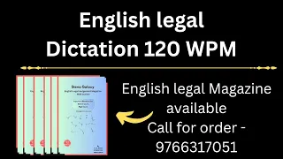 #districtcourtdictation  || English Legal Dictation 120 WPM 🔴