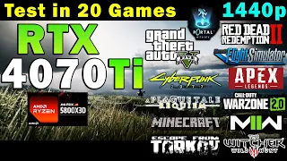 RTX 4070 Ti 12GB + Ryzen 7 5800X3D | Test in 20 Games | 1440p